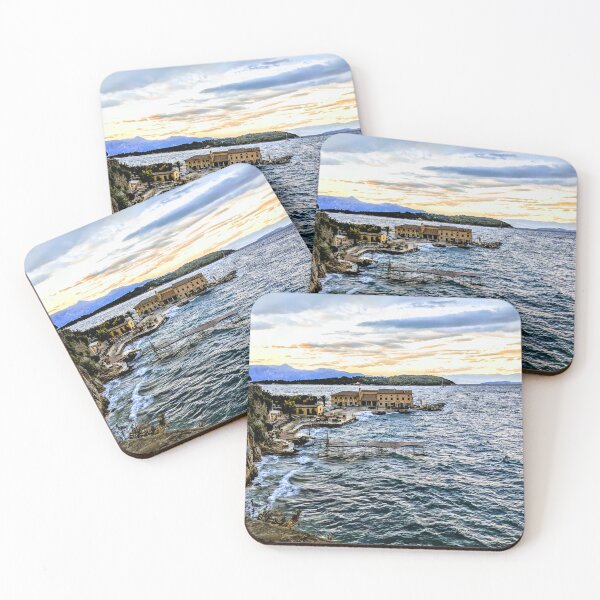 Item preview, Corfu  waves on the cliff side by the sea designed and sold by Nabthat.
