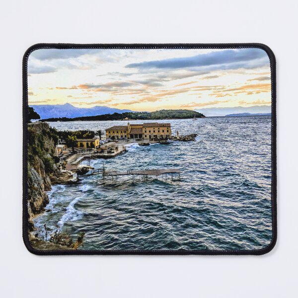 Item preview, Corfu  waves on the cliff side by the sea designed and sold by Nabthat.