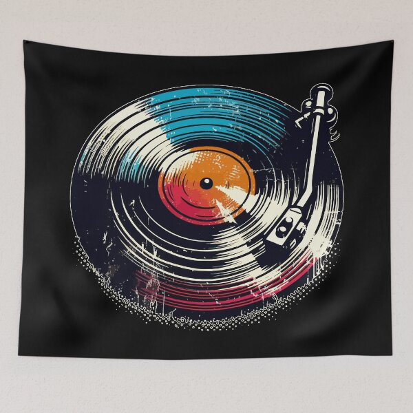 Item preview, Retro Vintage Colorful Vinyl Record Player designed and sold by TomFrontierArt.