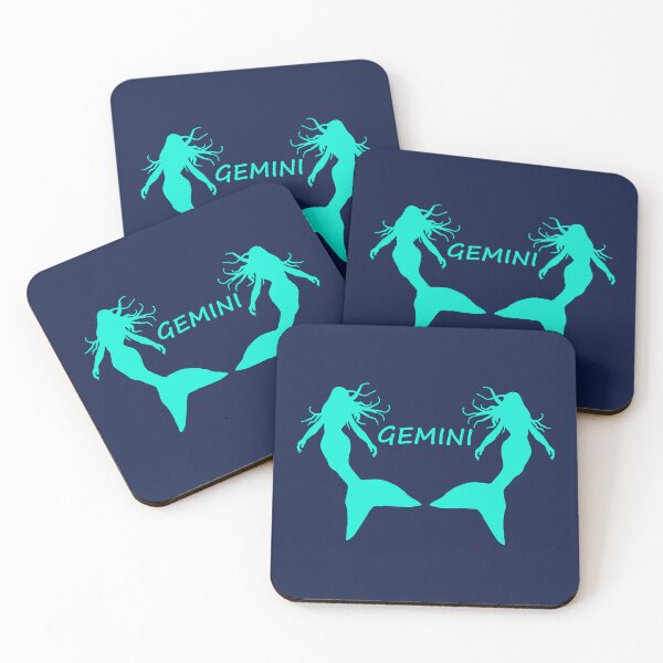 Item preview, Gemini Star Sign Turquoise Mermaid Twins designed and sold by Beachy.