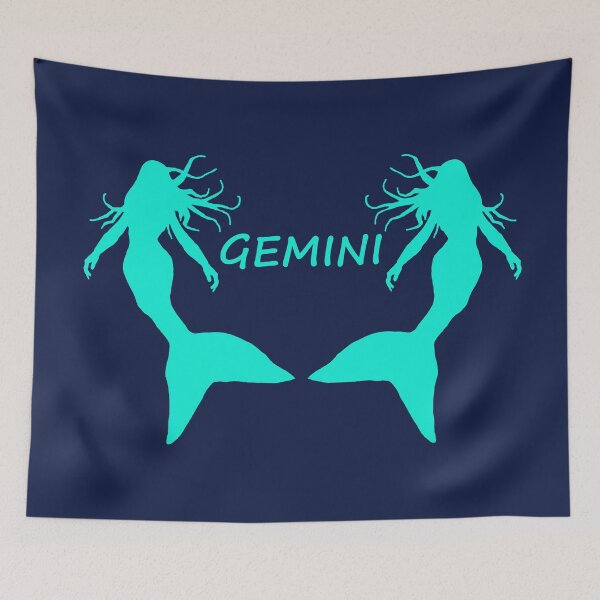Item preview, Gemini Star Sign Turquoise Mermaid Twins designed and sold by Beachy.