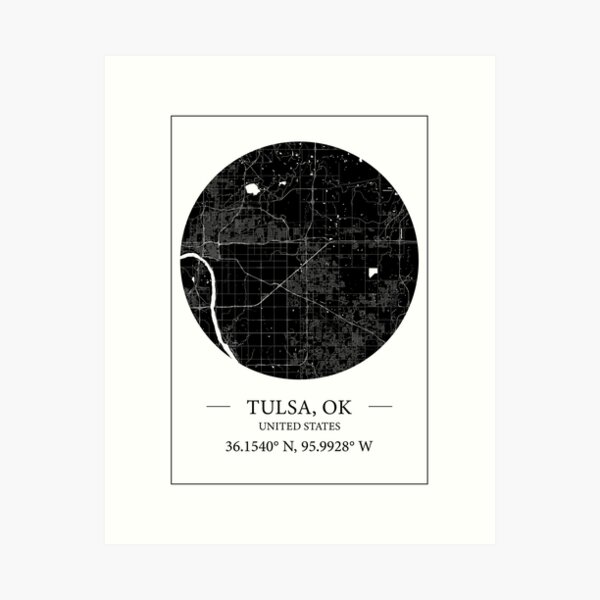 Item preview, Tulsa map designed and sold by Mapmingle.