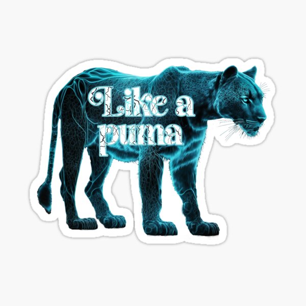 Vista previa del artículo con la obra «Como un puma: Puma azul y negro con relámpagos.», diseñado y vendido por JoyOfHopeStore.
