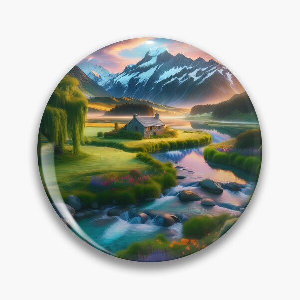 Item preview, "Dawn's Embrace: Serenity in the Valley of Verdant Whispers" designed and sold by MindVibe.