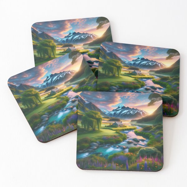 Item preview, "Dawn's Embrace: Serenity in the Valley of Verdant Whispers" designed and sold by MindVibe.