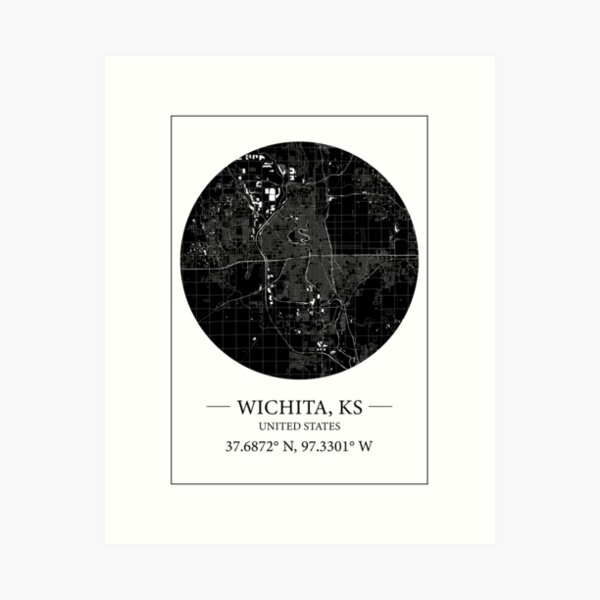 Item preview, Wichita map designed and sold by Mapmingle.