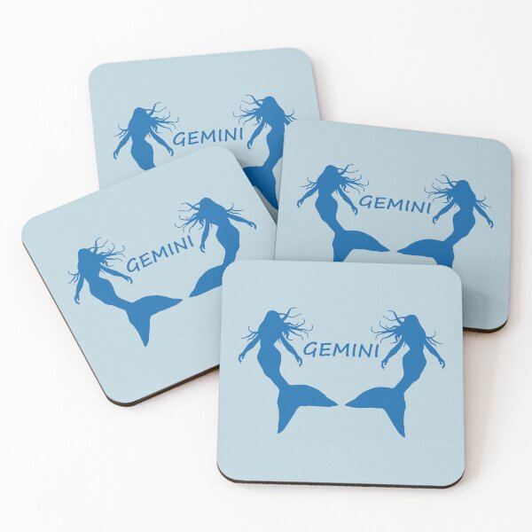 Item preview, Gemini Star Sign Blue Mermaid Twins designed and sold by Beachy.