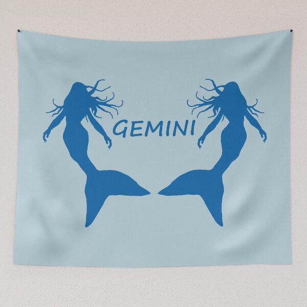 Item preview, Gemini Star Sign Blue Mermaid Twins designed and sold by Beachy.