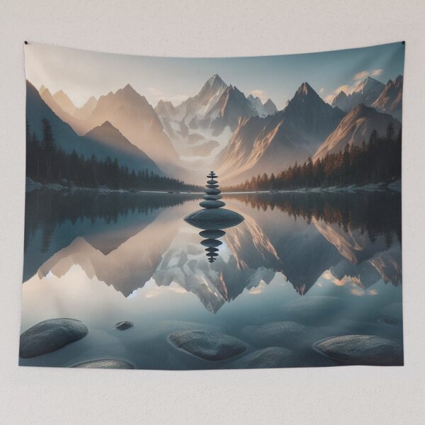 Item preview, Cairn Serenity: The Lake of Balanced Stones designed and sold by Donkey's Salad.