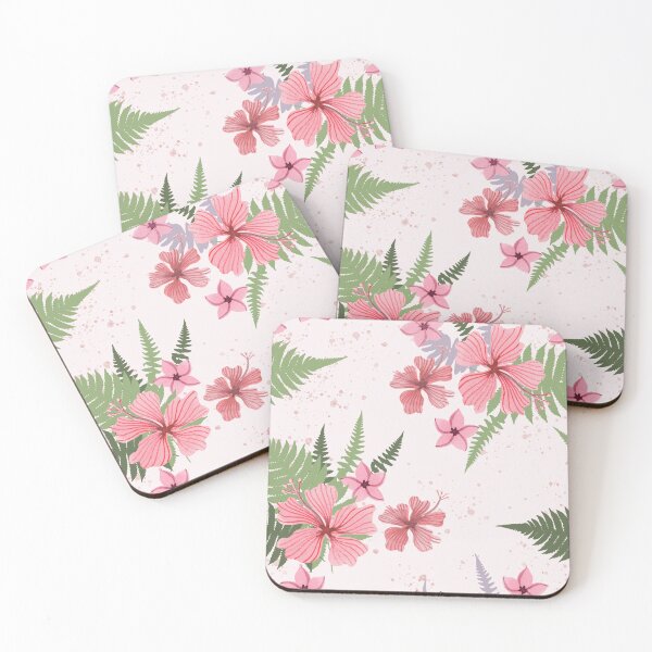 Item preview, Tropical hibiscus and plumeria in watercolor designed and sold by thealohastudios.