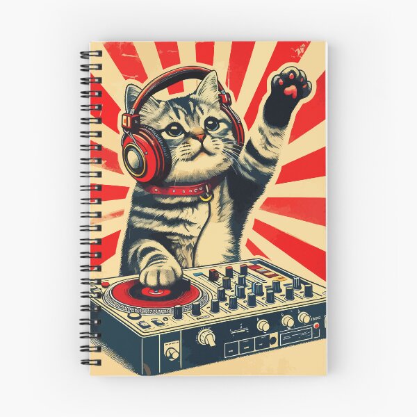 Item preview, Funny Deejay House Cat Retro Vintage designed and sold by TomFrontierArt.