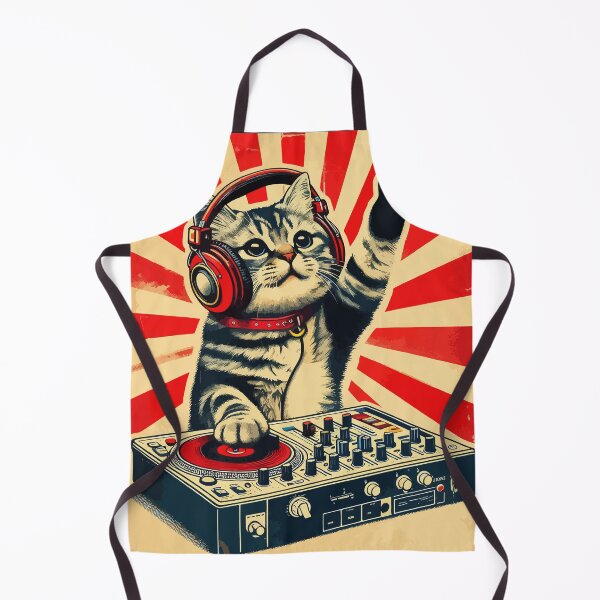 Item preview, Funny Deejay House Cat Retro Vintage designed and sold by TomFrontierArt.