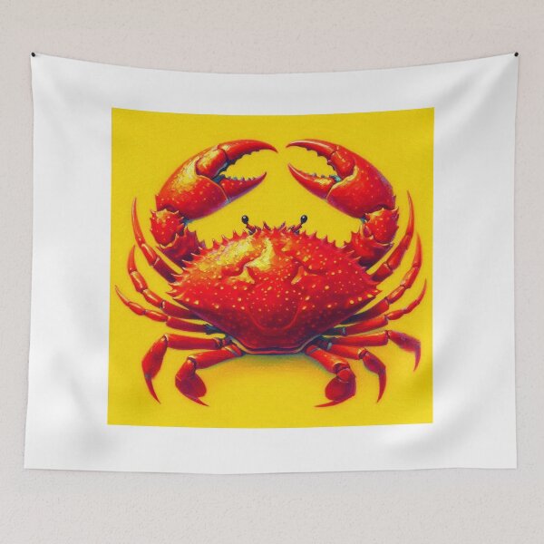 Item preview, Red Crab On Yellow Kitchen Restaurant Wall Decor designed and sold by CL JOHNSON.