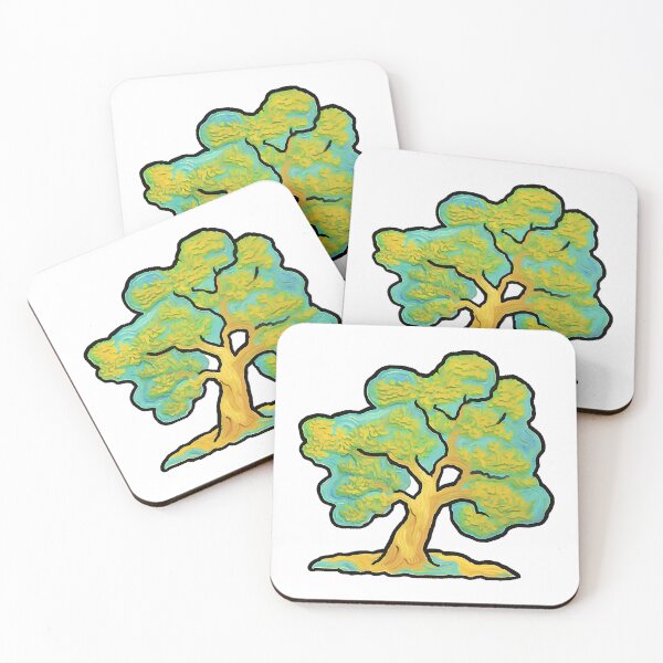 Item preview, Majestic Tree Art | Vibrant Nature Design | Green and Yellow Abstract Tree" designed and sold by Epic--Art.