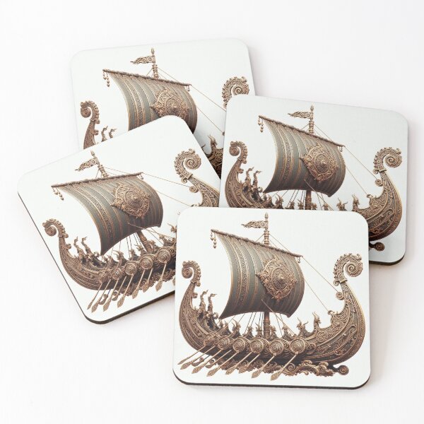 Item preview, Ornate Viking Ship Scandinavian Art designed and sold by CL JOHNSON.