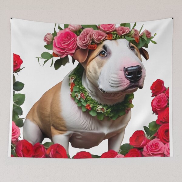 Item preview, Floral Bull Terrier  designed and sold by SmARTNiki.