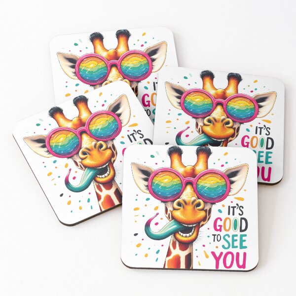 Item preview, Whimsical Giraffe with Rainbow Sunglasses designed and sold by Snifferius.
