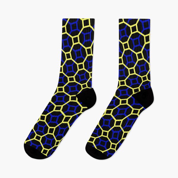 Item preview, Blue & Yellow Multicolor Diamonds Octagons Linked Party Pattern designed and sold by Alchemy-A-La-G.
