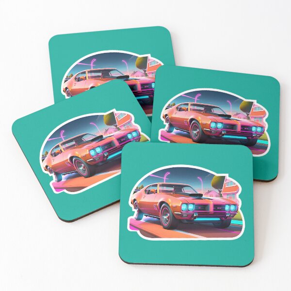 Artikelvorschau, Cool Neon Vaporwave Muscle Car entworfen und verkauft von TheArtOfPat.