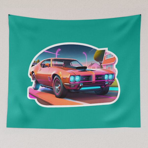 Item preview, Cool Neon Vaporwave Muscle Car designed and sold by TheArtOfPat.