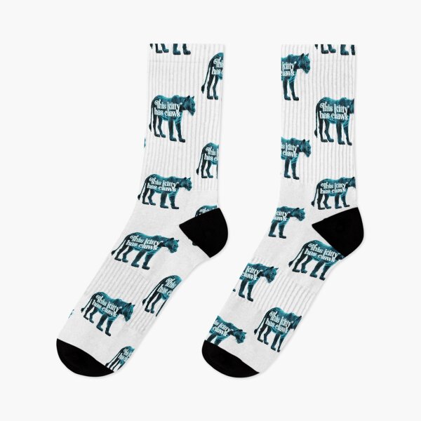 Item preview, This kitty has claws: Blue and black puma with lightening bolts. designed and sold by JoyOfHopeStore.