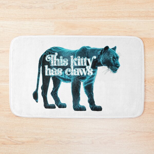 Item preview, This kitty has claws: Blue and black puma with lightening bolts. designed and sold by JoyOfHopeStore.