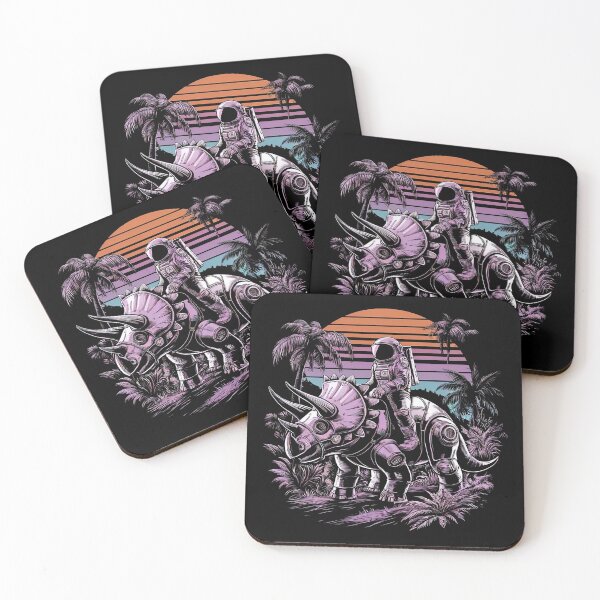 Item preview, Astronaut Riding Robot Dinosaur Triceratops Space Adventurer designed and sold by SpookshowDesign.