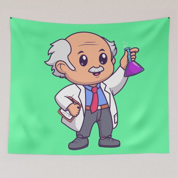 Item preview, "Scientist Man: Cute Cartoon Scientist Holding Chemical Tube" designed and sold by hjian8219.