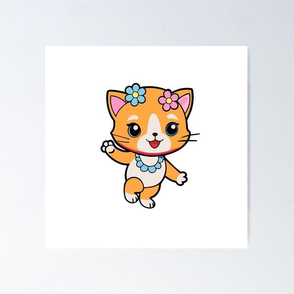 Item preview, Kawaii Cat Rides the Waves with a Big Smile designed and sold by omerfdln34.