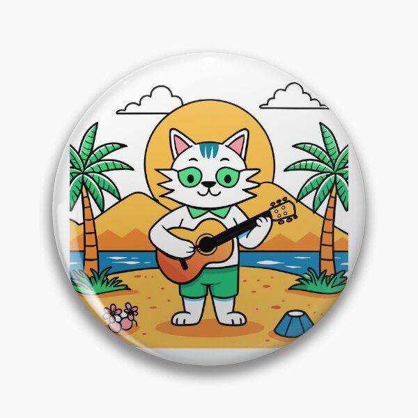 Item preview, Kitty Musician Strums a Ukulele by the Beach designed and sold by omerfdln34.