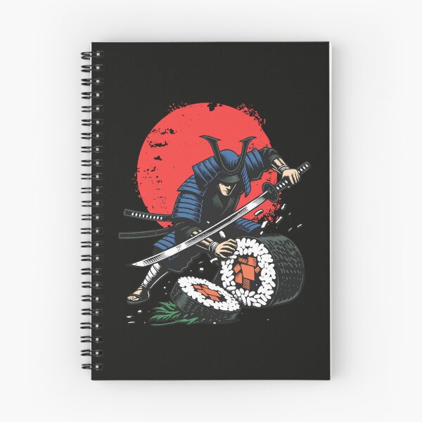Item preview, Samurai Cutting Sushi Roll Under Red Moon designed and sold by IdeasDream.