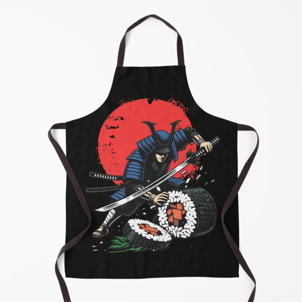 Item preview, Samurai Cutting Sushi Roll Under Red Moon designed and sold by IdeasDream.