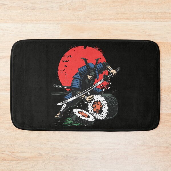Item preview, Samurai Cutting Sushi Roll Under Red Moon designed and sold by IdeasDream.