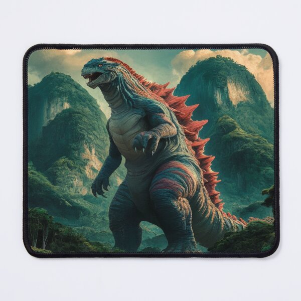 Item preview, Colossal Mexican Kaiju titan standing amidst a dense forest, with towering mountains designed and sold by Titan33.