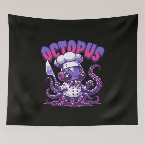 Item preview, Chef Octopus with Knife and Recipe Card designed and sold by IdeasDream.