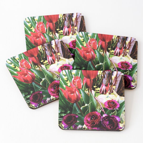 Item preview, Tulipanes rojos y morados designed and sold by corichard.