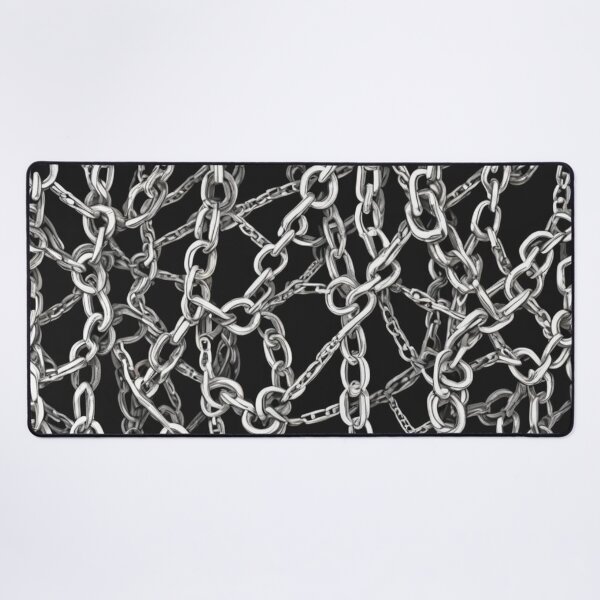 Item preview, Abstract Silver Chains on Black Pattern designed and sold by calibrit.