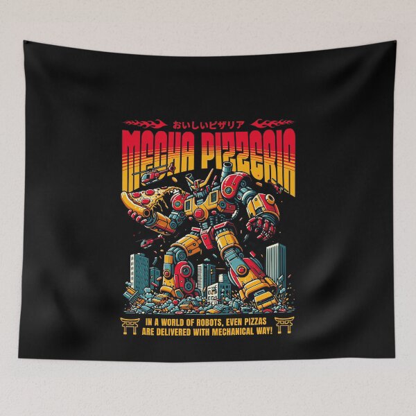 Item preview, Robot Delivering Pizza in Futuristic City Poster designed and sold by IdeasDream.