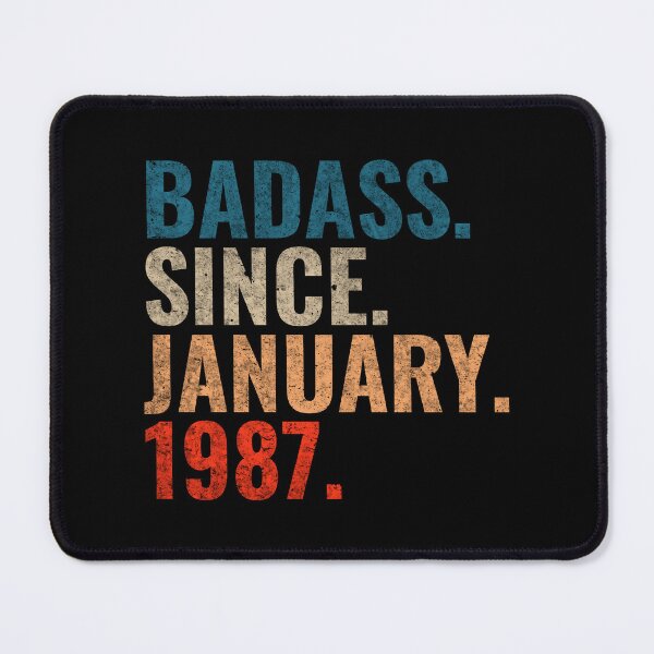 Item preview, Badass since January 1987 Vintage 1987 birthday gift distress design designed and sold by Teelogic.