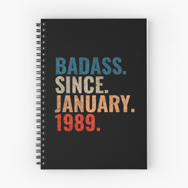 Item preview, Badass since January 1989 Vintage 1989 birthday gift distress design designed and sold by Teelogic.