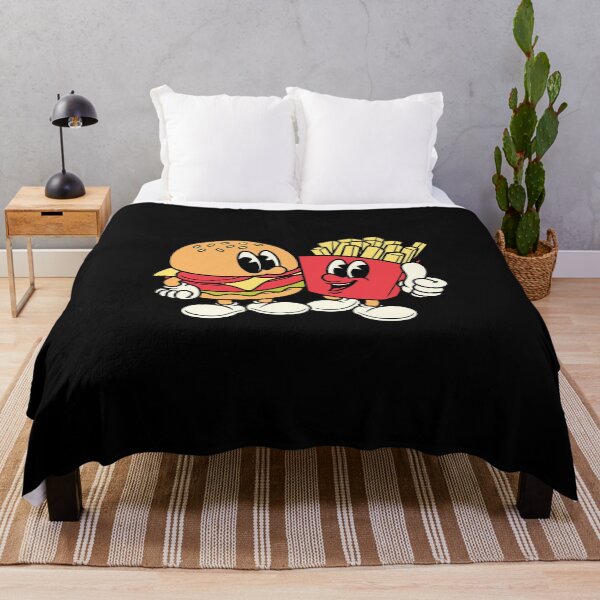 Item preview, Cheerful Burger and Fries Cartoon Characters designed and sold by IdeasDream.