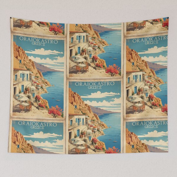 Item preview, Oraiokastro Greece Vintage Travel Tourism  designed and sold by TravelersGems.
