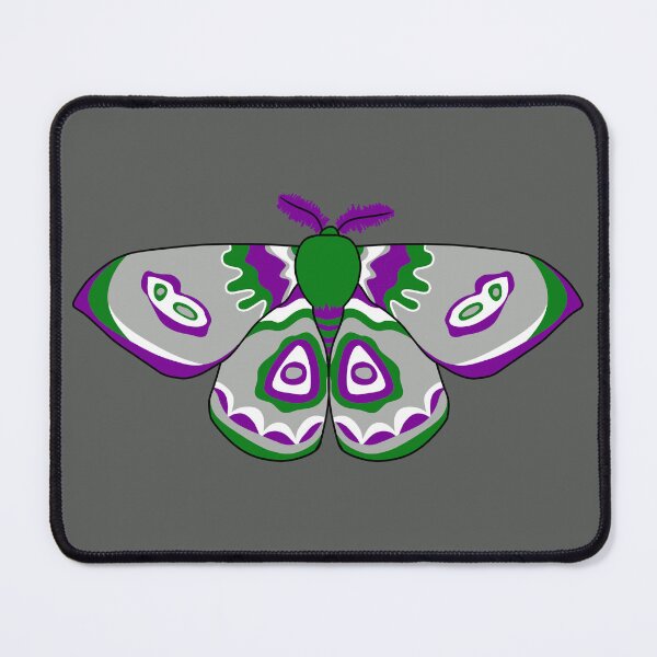 Item preview, Grey Aroace Pride Moth designed and sold by Fave101.