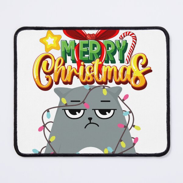 Item preview, Merry Christmas Grouchy Grey Cat Graphic designed and sold by socialarmour.