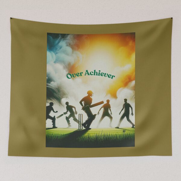 Item preview, Sunlit Cricket: Players in Grassy Field  designed and sold by ValorVerse.