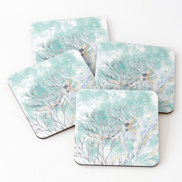 Item preview, Blue,Turquoise Water, Sea Plants and Koi designed and sold by WhiteSoftPetals.