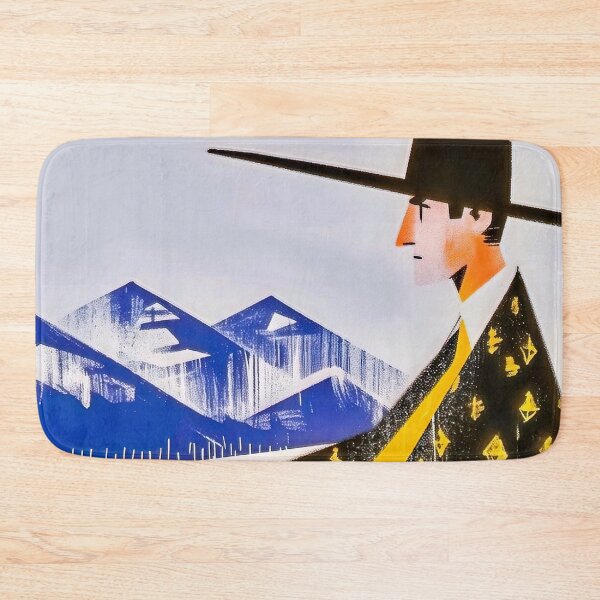 Item preview, Title: Elegant Man Standing in Front of Mountain Range designed and sold by MYTHIC PEEL STICKERS.