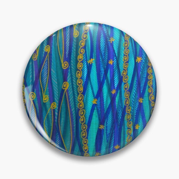 Item preview, Golden Stars and Spirals in River designed and sold by artofkathleen.