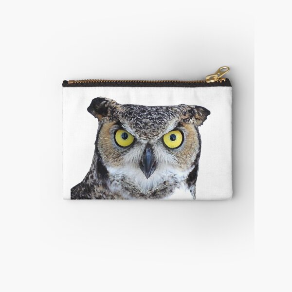 Item preview, Horned owl with piercing yellow eyes designed and sold by Creative Endeavors ..