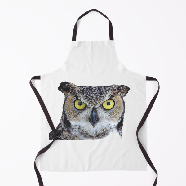 Item preview, Horned owl with piercing yellow eyes designed and sold by Creative Endeavors ..